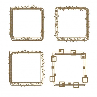 Creative Embellishments - Chipboard «Square doodle frames» 4 pcs